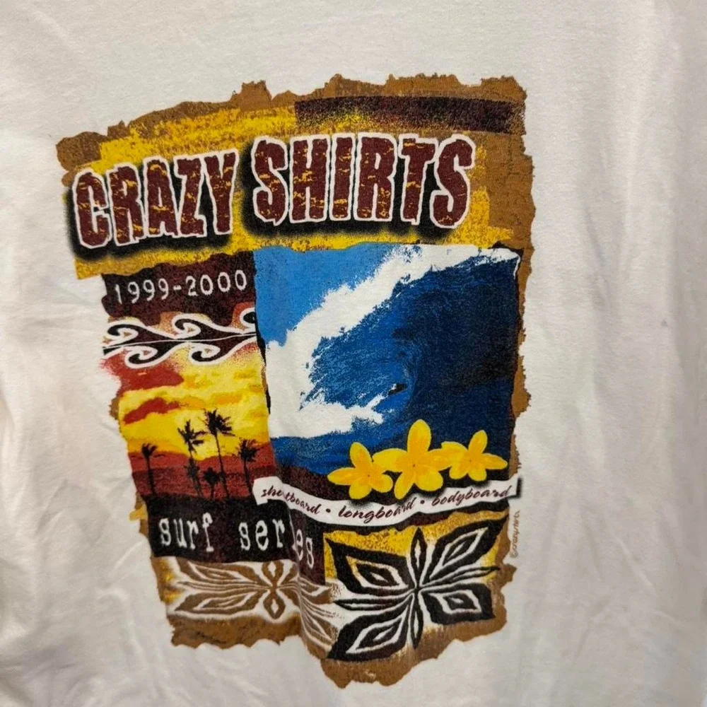 Crazy Shirts Vintage 1999-2000 HASA Surf Series Single Stitch Tee Cream XL